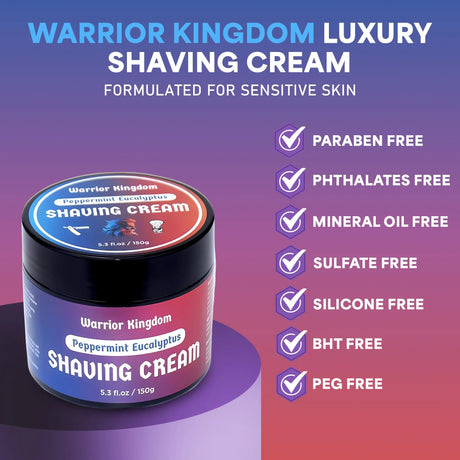 Wholly Kaw Warrior Kingdom Shaving Cream Peppermint Eucalyptus 5.3oz