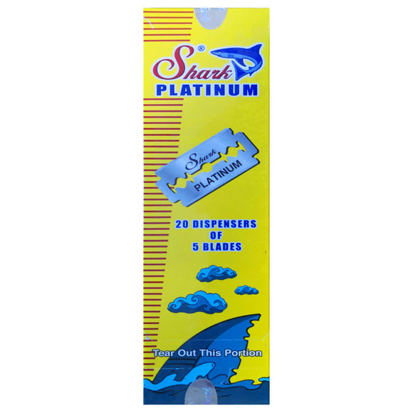 100 Shark Platinum Double Edge Safety Razor Blades