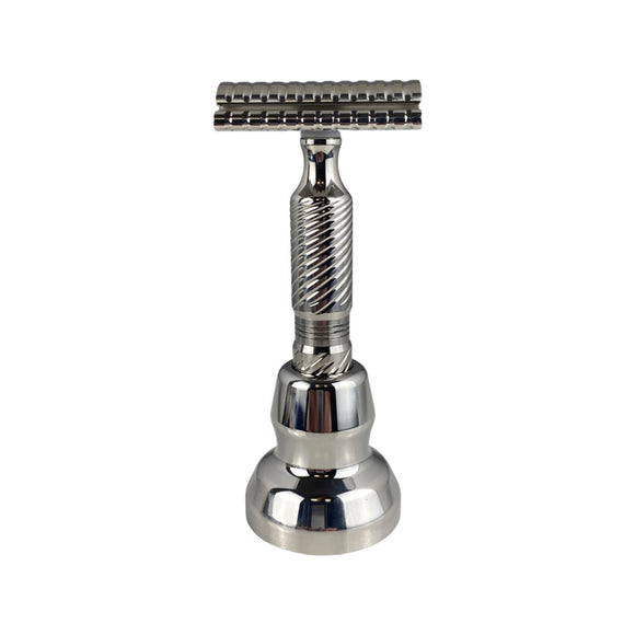 Timeless-Razor - Stainless Steel SLIM Edition Safety Razor with Stand