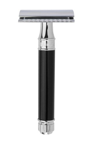 Edwin Jagger - Double Edge Safety Razor - Black Handle - DE86