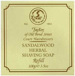 Taylor of Old Bond Street Sandalwood Hard Shaving Soap Refill, 3.5-Ounce