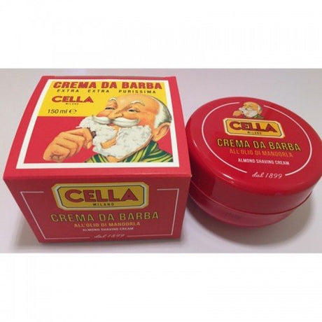Cella Almond Soft Shaving Soap is produced with traditional techniques that date back to 1899.   FEATURES  ﻿Handmade  Soft, delicate almond aroma Soften and soothes skin  Produces a rich, thick lather INGREDIENTS  ﻿Cocos Nucifera Oil, Tallow, Stearic Acid, Potassium Hydroxide, Sodium Hydroxide, Aqua, Potassium Carbonate, Parfum