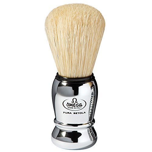 Omega Shaving Brush #10029 - Chrome Plastic Baby Professional