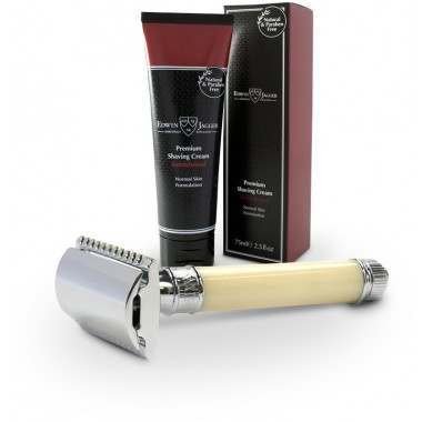 Edwin Jagger DE87 Razor And Shaving Cream Gift Set - Sandalwood