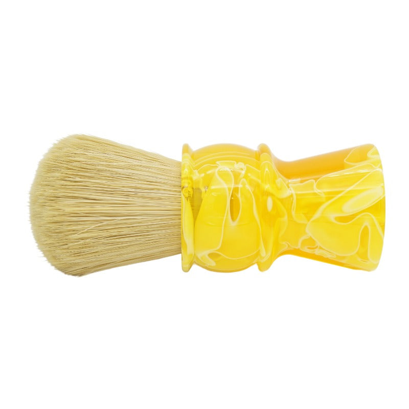 AP Shave Co. - 28mm Faux Boar - Synthetic Shaving Brush - Semi-Transparent Yellow Handle