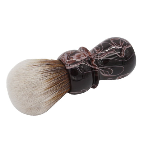 AP Shave Co. - 28 mm Synbad Bulb - Synthetic - Mocha Brown Swirl - Shaving Brush
