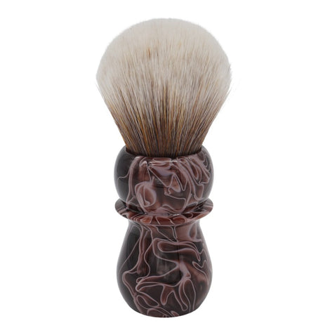 AP Shave Co. - 28 mm Synbad Bulb - Synthetic - Mocha Brown Swirl - Shaving Brush