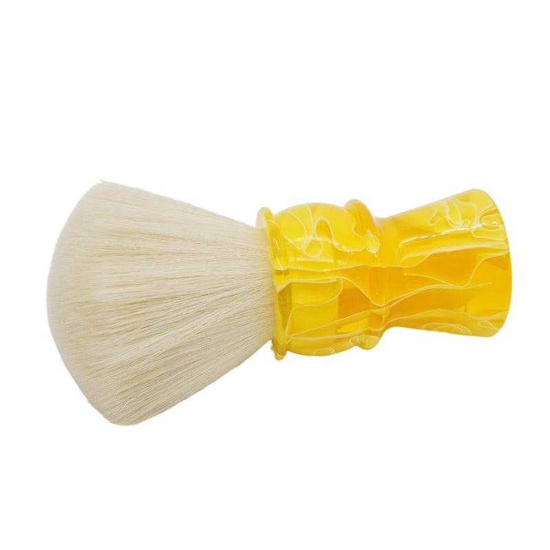 Shave Co. - 30mm Cashmere Fan - Synthetic Shaving Brush - Semi-Transparent Yellow Handle