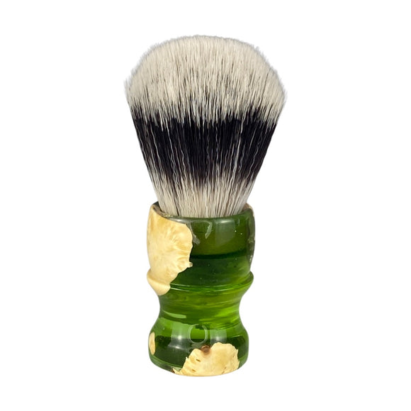 Brü - Ukrainian Blond Maple Burl (Emerald Green) - 24mm Synthetic Brush