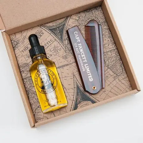 Captain Fawcett's - Private Stock Beard Oil & Folding Pocket Beard Comb