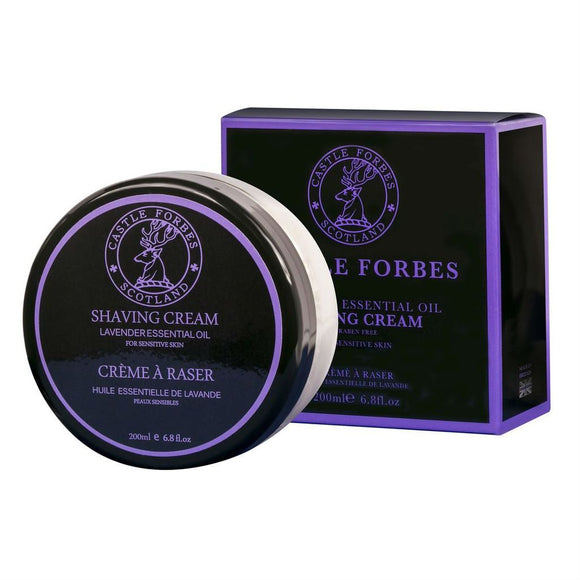Castle Forbes Lavender oil shaving cream is a fine quality product specially formulated in Scotland, unlike any other product on the market. It is infused with genuine essential oil of lavender, not merely a synthetic aroma, and is produced specifically for use with a shaving brush. Castle Forbes Lavender Shaving Cream is suited for sensitive skin and, due to its high-quality ingredients, needs only a small amount per use as an effective shaving aid. 