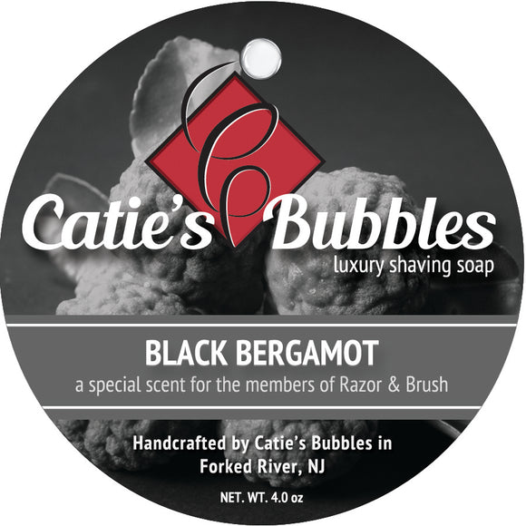 Catie's Bubbles - Black Bergamot - Luxury Shaving Soap 4oz