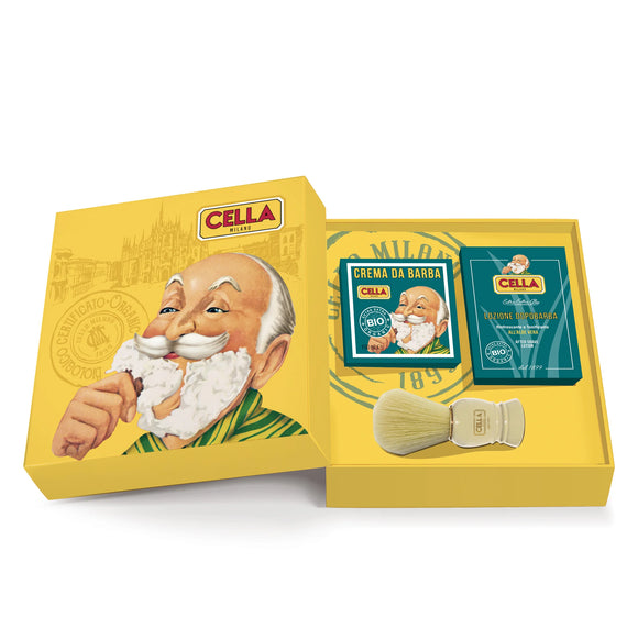 Cella Milano - Organic Shaving Soap, Aftershave and Shaving Brush Set