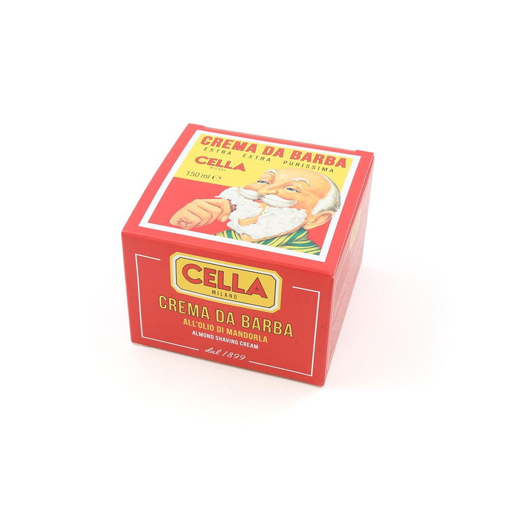 Cella Almond Soft Shaving Soap is produced with traditional techniques that date back to 1899.   FEATURES  ﻿Handmade  Soft, delicate almond aroma Soften and soothes skin  Produces a rich, thick lather INGREDIENTS  ﻿Cocos Nucifera Oil, Tallow, Stearic Acid, Potassium Hydroxide, Sodium Hydroxide, Aqua, Potassium Carbonate, Parfum