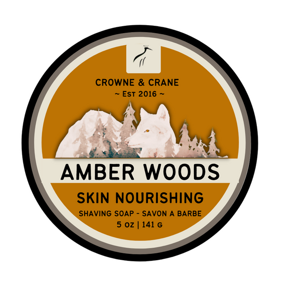 Crowne and Crane - Artisan Shaving Soap - Amber Woods