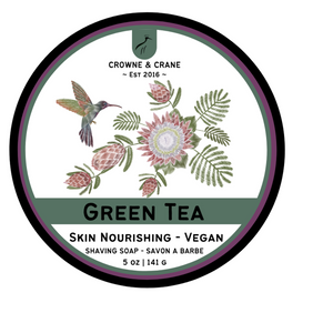 Crowne and Crane - Green Tea - Vegan Shaving Soap