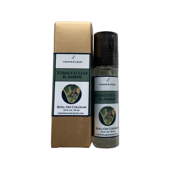 Crowne and Crane - Tobacco Leaf & Amber - Roll-on Fragrance Oil