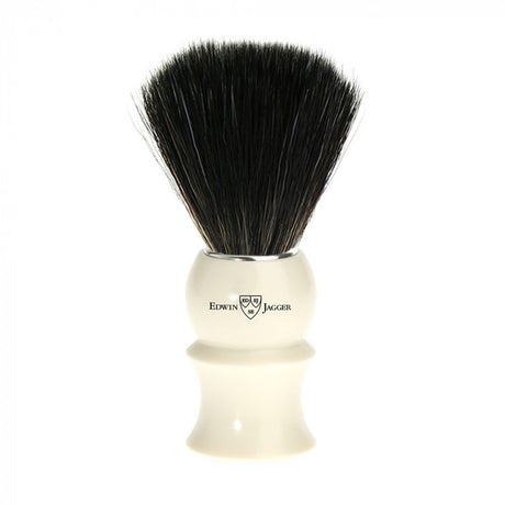 Edwin Jagger 21P17 Imitation Ivory Shaving Brush (Black Synthetic)