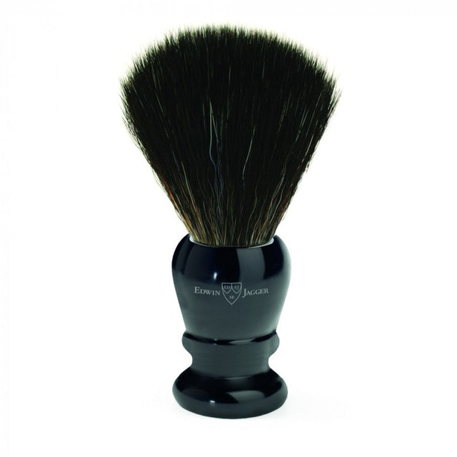 Edwin Jagger Black Synthetic Fiber Shaving Brush Black - 21P46