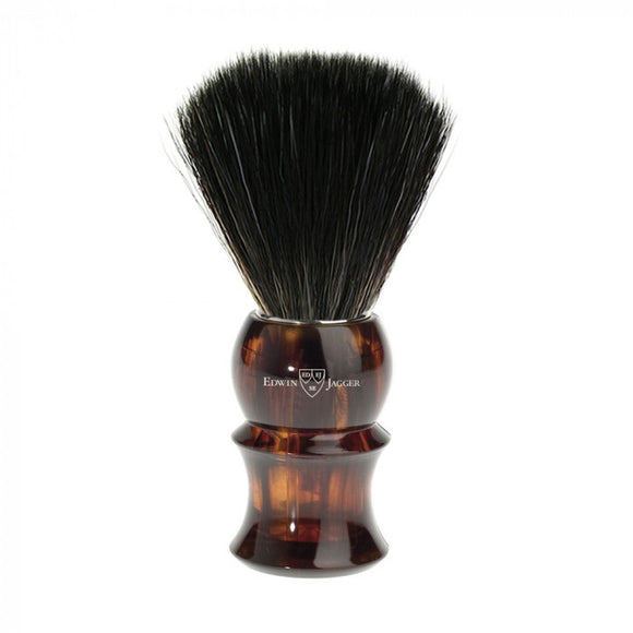 Edwin Jagger Black Synthetic Fiber Shaving Brush Imitation Tortoiseshell - 21P13