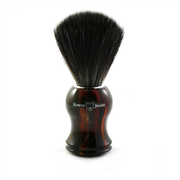 Edwin Jagger Black Synthetic Fiber Shaving Brush Imitation Tortoiseshell - 21P33