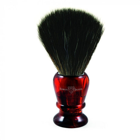 Edwin Jagger Black Synthetic Fiber Shaving Brush Imitation Tortoiseshell - 21P43