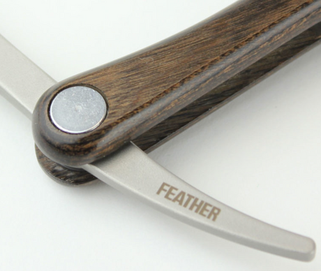 Feather - Artist Club SS Folding Straight Razor Shavette - Scotch Wood
