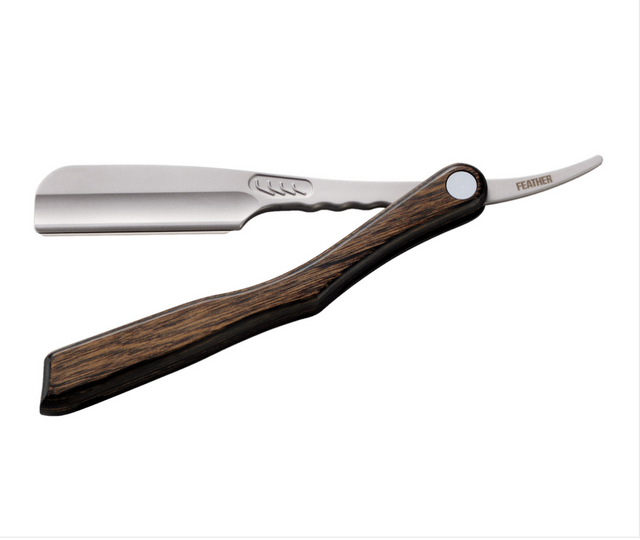 Feather - Artist Club SS Folding Straight Razor Shavette - Scotch Wood