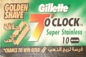 Gillette - 7 O'Clock Golden Shave Super Stainless Double Edge Razor Blades - 5 Pack
