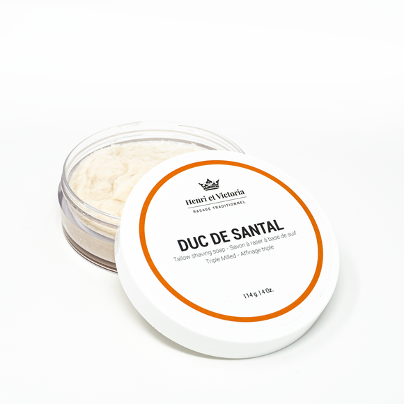 Henri et Victoria – Duc De Santal Triple Milled  Shaving Soap – 4 oz