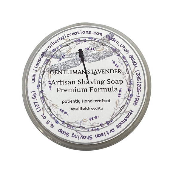 Lisa's Natural Herbal Creations - Gentleman's Lavender - Shaving Soap - Premium Edition with Sheep's Milk