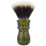 Maritime Brush Co. - Notho - 24mm Clear Maple Burl (Blue and Orange) - Premium G5C Fan Synthetic (SHD) Knot