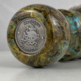 Maritime Brush Co. - Notho - 24mm Clear Maple Burl (Blue and Orange) - Premium G5C Fan Synthetic (SHD) Knot
