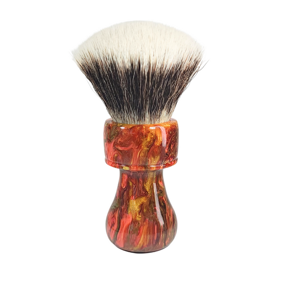 Maritime Brush Co. - Red Tide - 30mm Hand Mixed Resin - Premium G5C Fan Synthetic (SHD) Knot