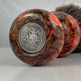 Maritime Brush Co. - Red Tide - 30mm Hand Mixed Resin - Premium G5C Fan Synthetic (SHD) Knot
