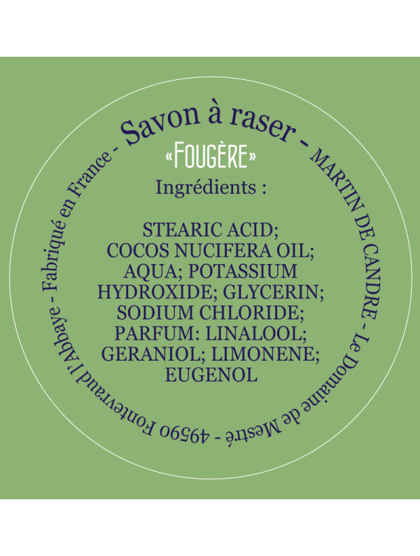 Martin de Candre Shaving Soap in Wooden Bowl - Fougere  Scent, 200g
