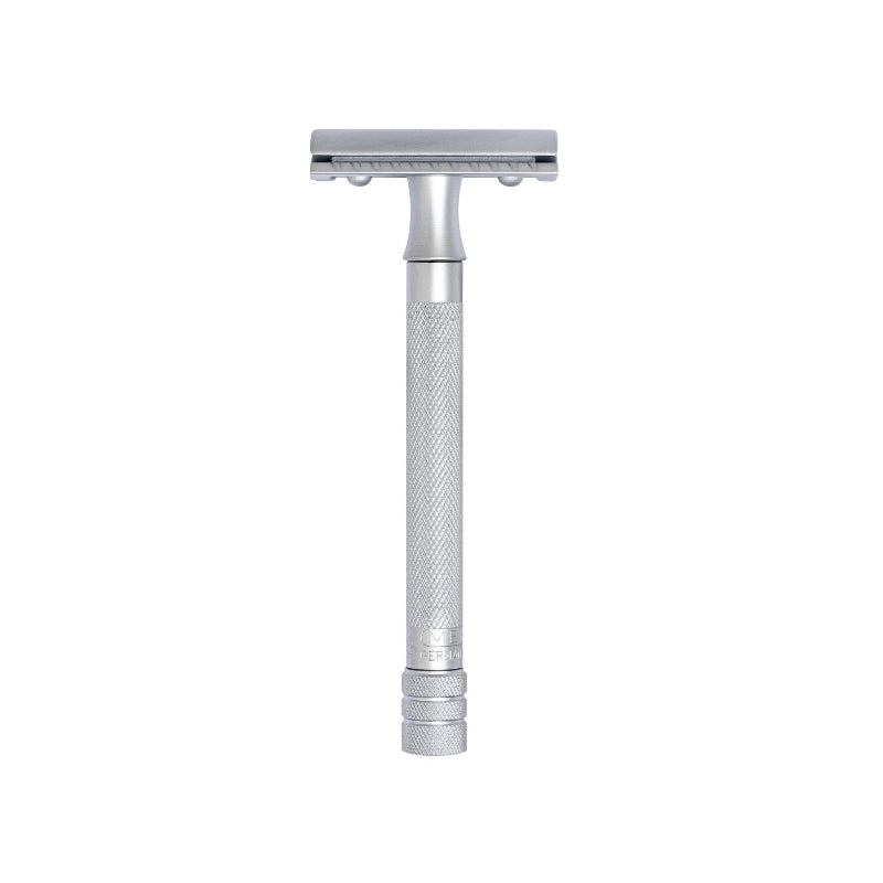 Merkur 22C Matte Chrome Safety Razor Long Handle | The Razor Company
