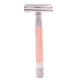 The Parker "Semi-Slant" double edge safety razor has the advantages of a slant bar razor (more cutting surface on each whisker due to the blade angle) without the aggressiveness and dramatic blade exposure associated with other slant razors. This razor delivers an incredibly close and comfortable shave.