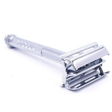 The Parker 60R razor has a unique etched design which many refer to as "Crystal Cut". It maintaines a sure grip, even with wet hands. The razor is an excellent choice for new wet shavers or those who are prone to cuts because of its lighter weight in comparison to many of our heavier razors. As a result it is more forgiving.