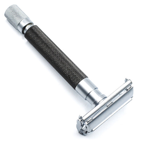 Parker - 74R Graphite and Satin Chrome Heavyweight Butterfly Style Safety Razor