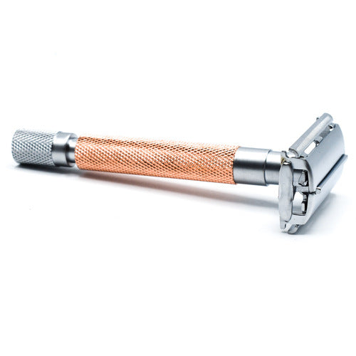 Parker 74R Rose Gold & Satin Chrome Safety Razor | The Razor Company
