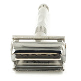 The Parker 90R was introduced in the USA. in 2002. Since then, it has undergone several upgrades, including a redesigned head, added weight and new plating technology. Like every other Parker, it is a world class razor that delivers an incredible shave. Its unique design certainly is an "eye catcher".