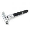 The Parker 96R butterfly open is one of our most popular models based on its classic good looks, intermediate weight and textured black and chrome handle. It has a thinner diameter handle, so it is great for those with smaller hands. It has Parker's precision engineered twist-to-open head, a nice heft and a wonderful balance. This is an excellent razor for new and experienced wet shavers.