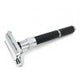 The Parker 96R butterfly open is one of our most popular models based on its classic good looks, intermediate weight and textured black and chrome handle. It has a thinner diameter handle, so it is great for those with smaller hands. It has Parker's precision engineered twist-to-open head, a nice heft and a wonderful balance. This is an excellent razor for new and experienced wet shavers.