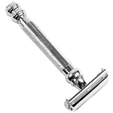 The Parker 99R is an extremely popular safety razor**. Launched in 2008, this hefty razor was an immediate success because of the awesome shave quality it delivered. The razor has a distinguished knurled handle, heavyweight feel and a unique butterfly door mechanism which is activated by turning the knob at the bottom of the razor. It is a great razor for both new and seasoned wet shaving enthusiasts.