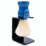 Parker - Blue Wood Handle Boar Shaving Brush and Stand