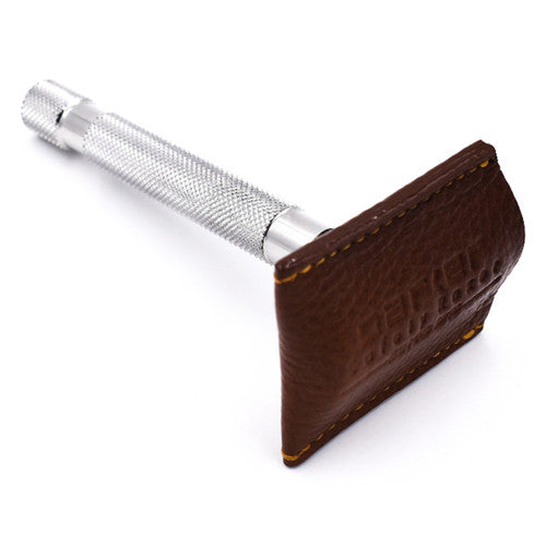 Parker - Leather Double Edge Safety Razor Travel Cover - Brown