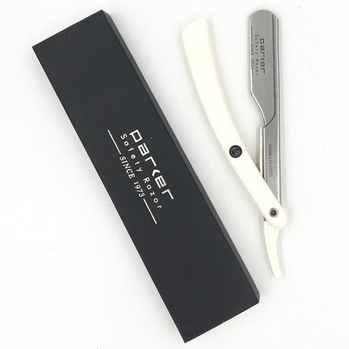 Parker - PTW Push Type White Handle Shavette Straight Razor