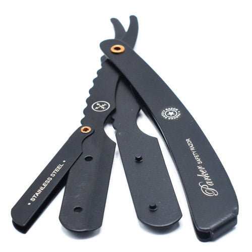 PARKER RAZOR　Swedish Steel【西洋剃刀】 Parker - SRX Stainless Steel Shavette Straight Razor - Black