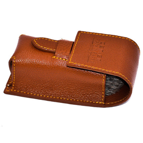 Parker - Saddle Brown Genuine Leather Shave Brush Case